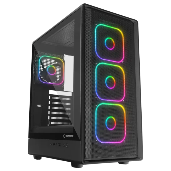 Computer case Rampage METEOR 650W 80Plus Standard 4xRGB coolers. 1xUsb3.1. 2xUsb2.0. Black