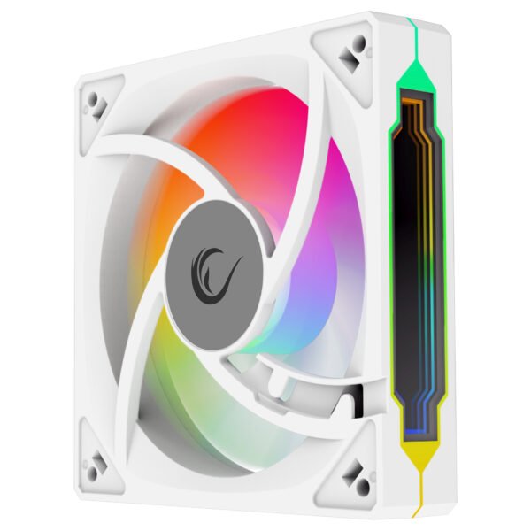 7C-120S 120x120x25mm Double Ring Mirrored ARGB Case Fan-White