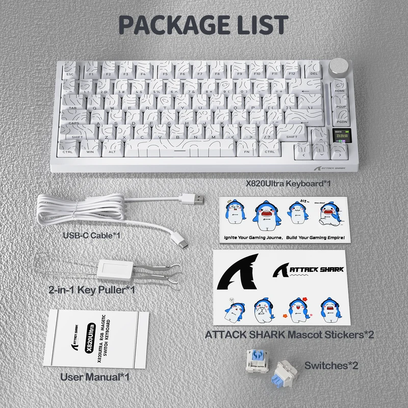 Attack shark x820 ultra white 9