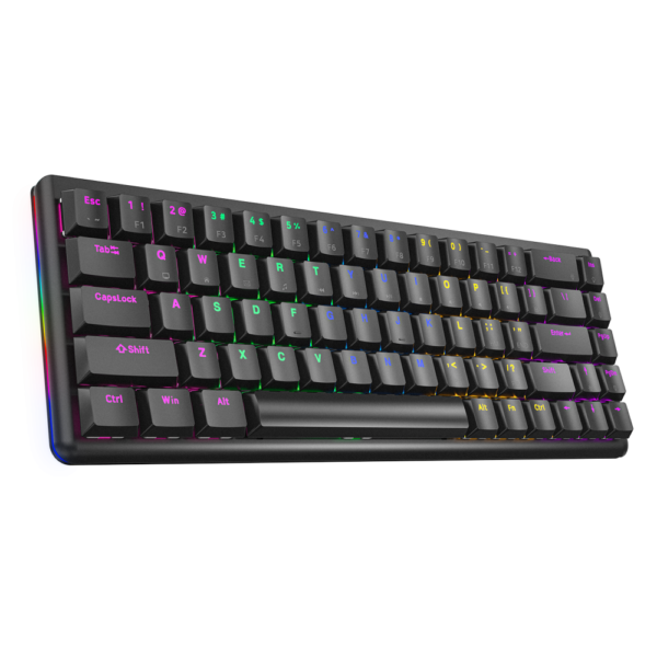 Rebel Low Profile Rainbow US Layout Blue Switch Mechanical Gaming Keyboard-Black