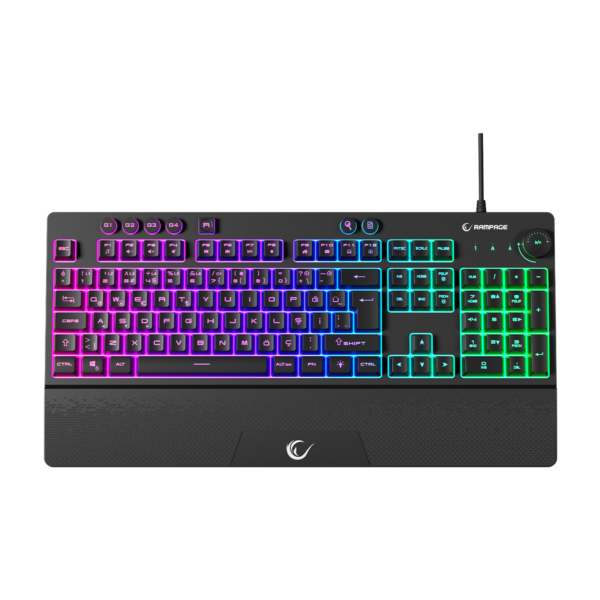 KB-GX65 SIMULA USB RGB Illuminated 4 Macro Key Wrist Rest Gaming Keyboard